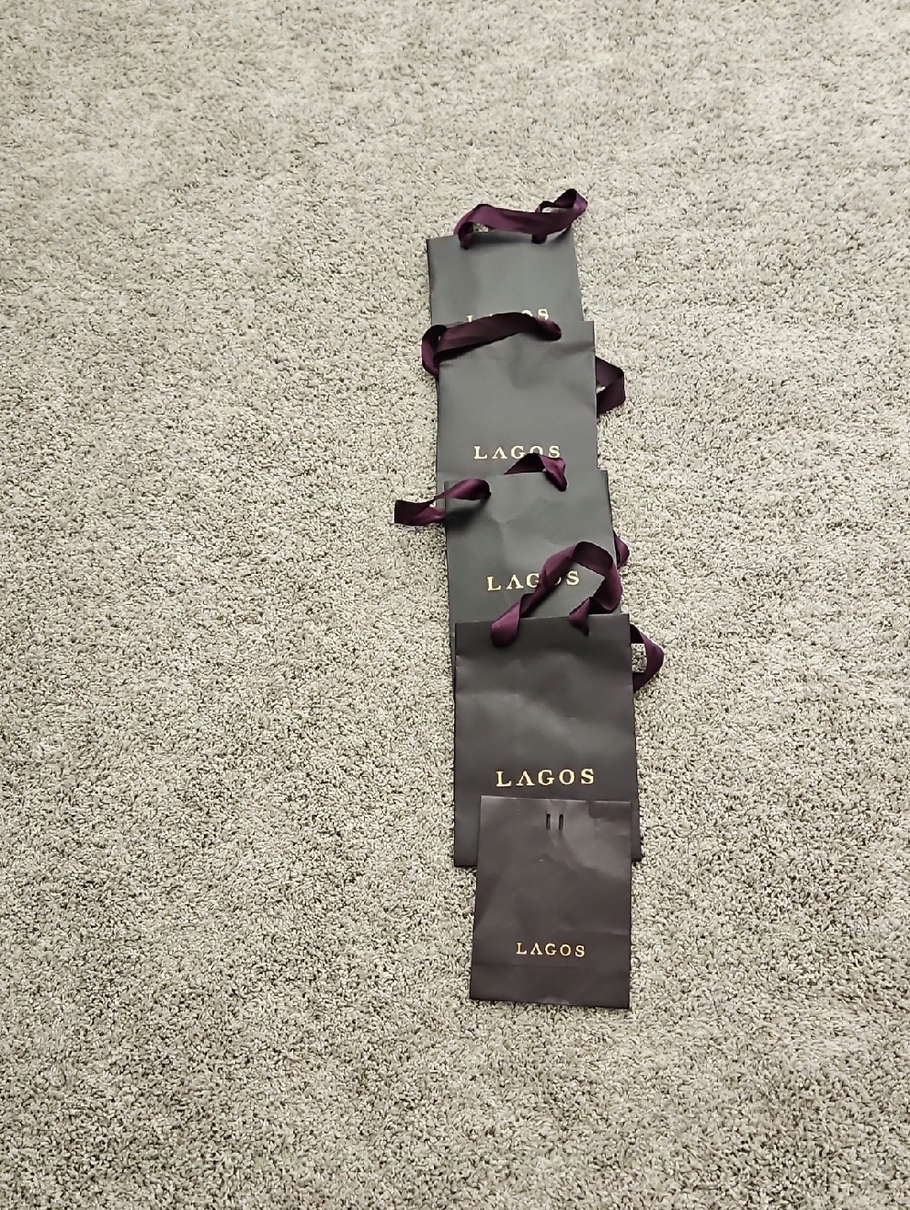 LAGOS Branded Gift Bags in Deep Plum and Black